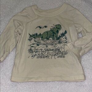 Dinosaur Graphic Kids Shirt - Beige